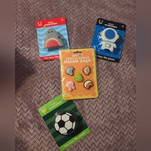 Fun Pencil Sharpeners and Charm Pack Set